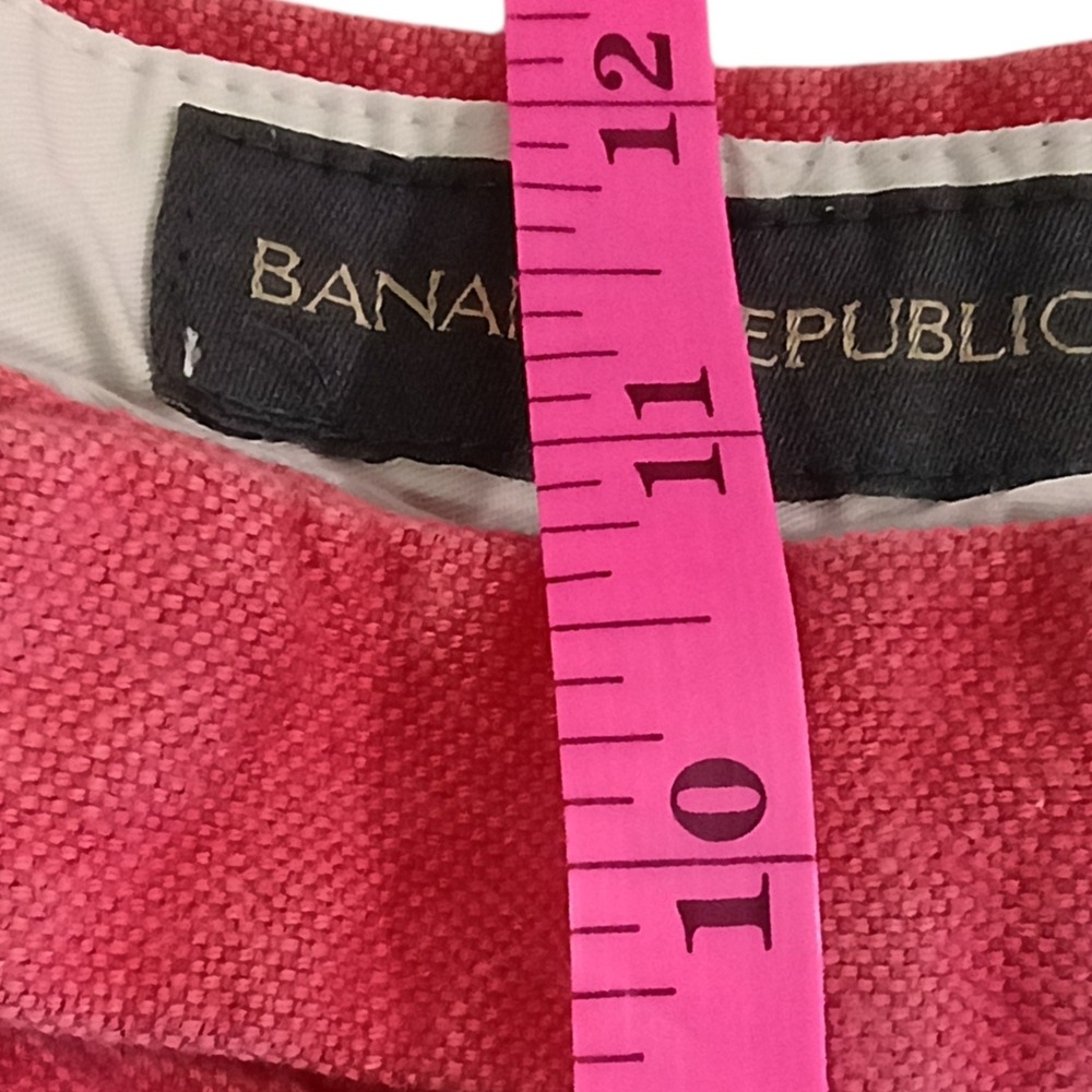 Banana Republic Womens Coral Red Linen Blend Straight Leg Trousers Size 12 - Picture 10 of 10